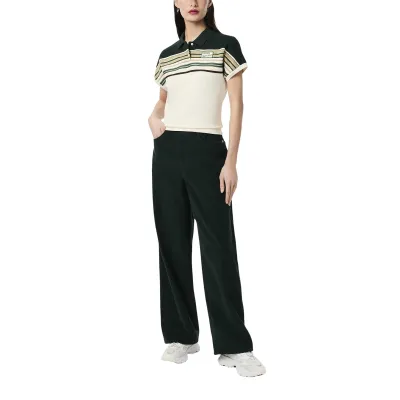 Lacoste Womens Velour Oversize Fit Trousers