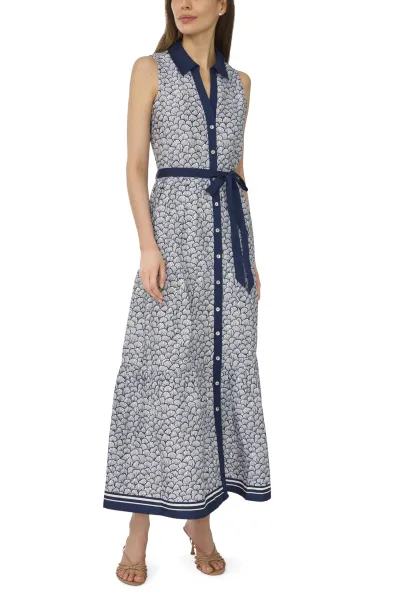 CeCe Sleeveless Polo Shirt Midi Dress