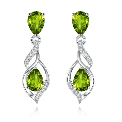 FANCIME Gift for Women Birthstone Earrings for Women Teardrop Cubic Zirconia Earrings S925 Sterling Silver infinity Love Birthday Gifts for Mom Women