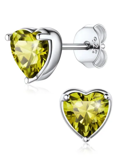 ChicSilver 925 Sterling Silver Earrings Sparkling Heart/Round/Princess Cut Birthstone Earrings for Women Birthday Jewelry with Gift Box